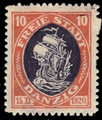 DANZIG 50 – Hanseatic Trading Ship „Orange and Dark Violet“ (pb49173)