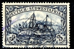 Germany 1901 SWA Southwest Africa 3 Mark Black Yacht Scott #23 VFU Y174