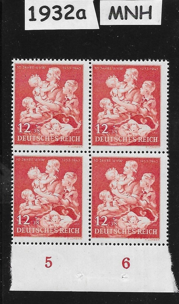 stamp block B246 Mother and children 1943 Winter relief Mother’s day #1932a
