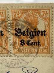 1918 German Occupation Belgium Overprint Verviers to Brussels WWI.