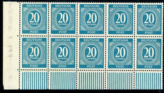 GERMANY 1946 MINT NH #516 BLOCK OF 10 BOTTOM LEFT CORNER MARGIN !! R255