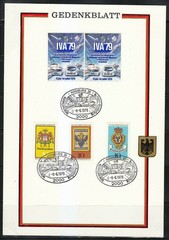 Germany IVA’1979 Gedenkblatt international Exhibition. Cars,trains, coat of arms
