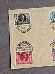 WWII WW2 Nazi German Third Reich NSDAP Cover w 1943 Hitler Birthday Stamp Set