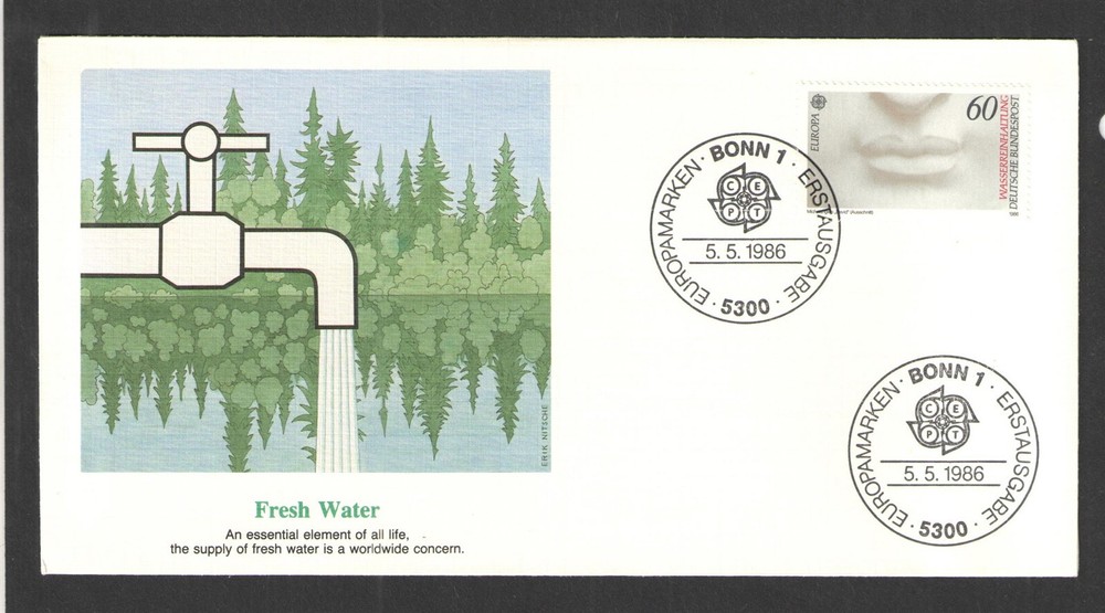 1986 GERMANY Scott # 1457 { ART } UNADDRESSED FDC FIRST DAY COVER