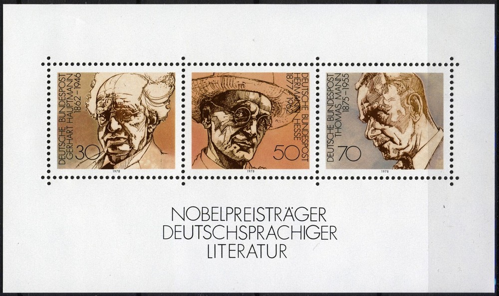 BRD 1978, Miniature Sheet: Nobel Prize Winners German Literature MNH Mi Bl 16