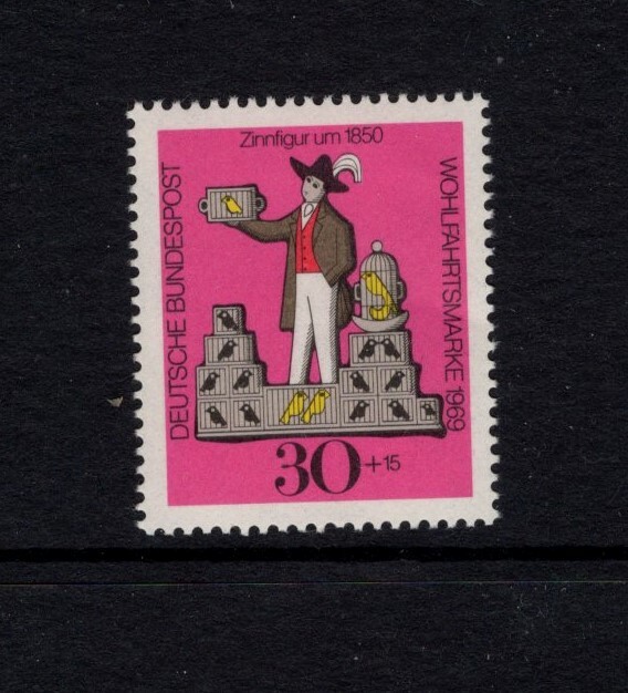 Germany 1969 TIN TOY, BIRD SELLER SC B452 MNH