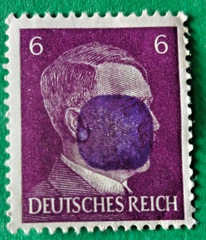 Germany 1941-56 6Pf Purple With Hitlers Face Obliterated Mint Hinged