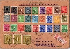 1948 Ballenstedt Germany AMG Postwar Registered mail Cover to Leipzig