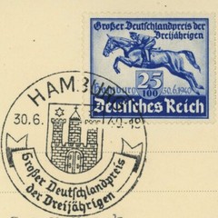 Germany Hamburg Blue Ribbon Horse Race #B172 Special Postmark 1940 Europe WWII