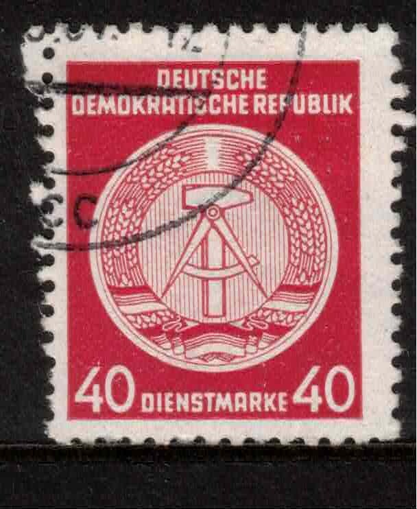 East Germany DDR GDR 1954 SG EO209 40pf rose-red Official Used