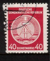 East Germany DDR GDR 1954 SG EO209 40pf rose-red Official Used