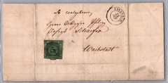 GERMANY 1858 BADEN POSTAL HISTORY LETTER ADDR WAIBSTADT & POSTMARK SINSHEIM
