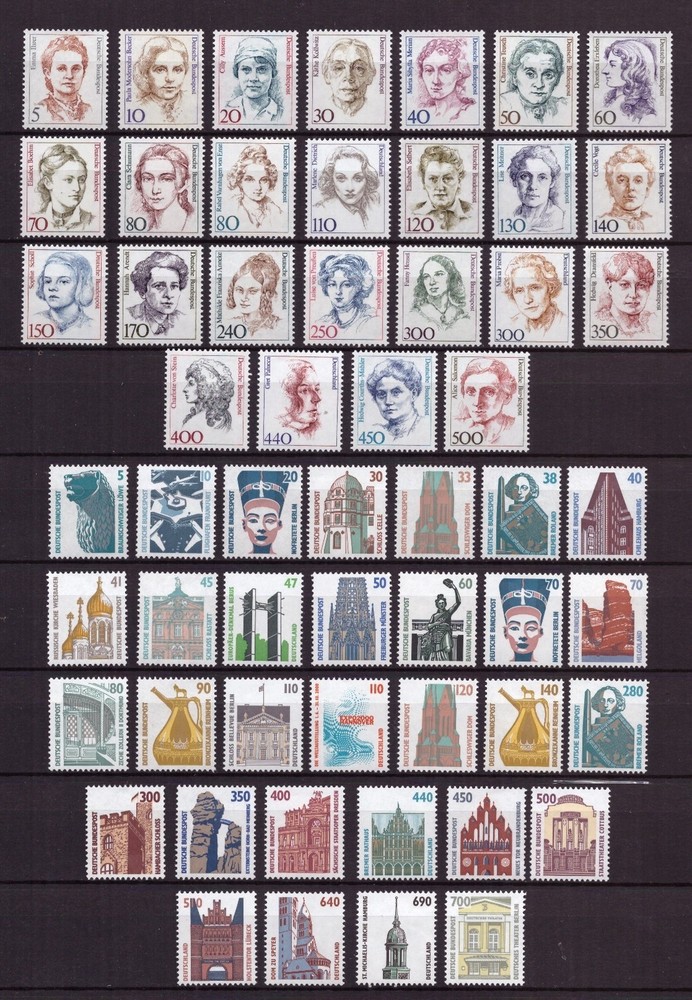 U0036) Germany Fantastic Lot Famous Woman and Historic Sites and Objects MNH