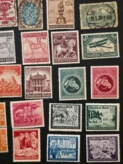 WW2 WWII Nazi German NSDAP THIRD REICH 40 pc Stamp Lot Hitler Swastika + Sets