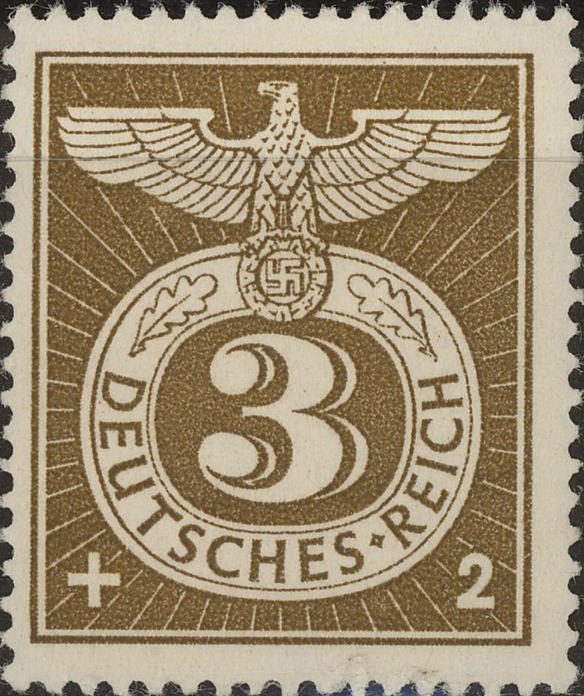 AUTHENTIC Historical Artifact Stamp 1943 WW2 3rd Reich Era Imperial Eagle MNH