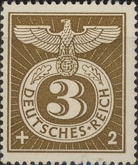 AUTHENTIC Historical Artifact Stamp 1943 WW2 3rd Reich Era Imperial Eagle MNH