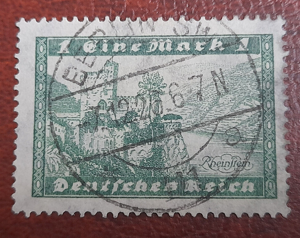 Stamp Germany Reich 1 Mark 1926 Bauwerke Rheinstein Mi. Nr. 364 (29580)