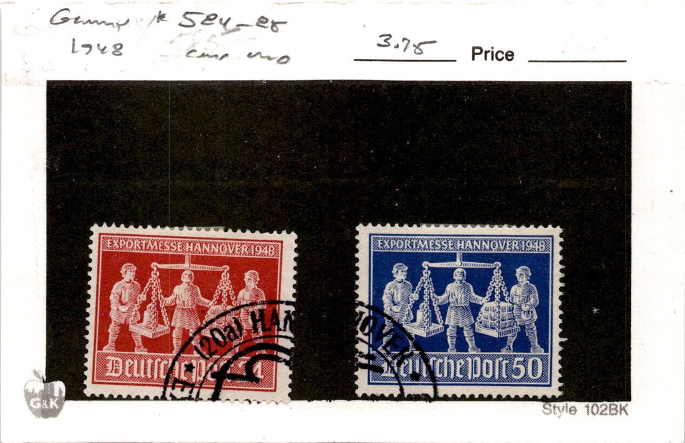 Germany, Postage Stamp, #584-585 Used, 1948 Hanover Fair (AI)