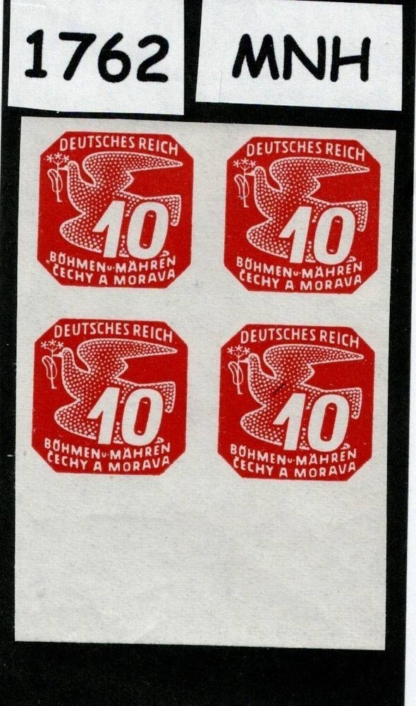 MNH stamp block Sc P15 Newspaper German Occupied Czechoslovakia WWII 1943 #1762