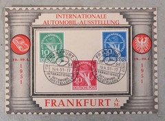Berlin IAA Frankfurt 1951 Sonderkarte Mi. 68-70 mit Sonderstempel / Special Card