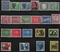 GERMANY 1957-60 USED COMMEMORATIVES RANGE, MAINLY FINE. 2 SCANS. (2247)