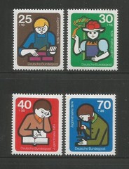 GERMANY – 1974 – SEMI-POSTAL – YOUTH – Scott # B508-511 – SET OF 4 – MNH
