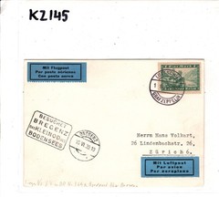 GRAF ZEPPELIN Air AN BORD 1m Card 1930 *BESUCHET BREGENZ* Cachet Zürich KZ145