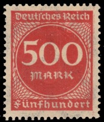 GERMANY 233 – Numeral of Value „1923 Red Orange“ (pc13575)