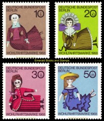 EBS Berlin 1968 – Beautiful Vintage Dolls – Puppen – Michel 322-325 – MNH**