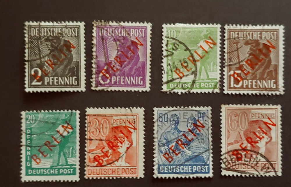 1948 BLACK SURCHARGES BERLIN LOT VF USED GERMANY DEUTSCHLAND