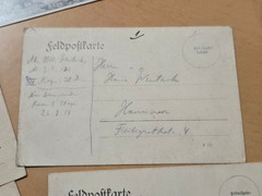 WWI Feldpost Postcards 1914–1915 to Leutnant Hans Wentacke from Son Officer (5)