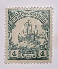 Travelstamps: Germany East Africa stamps Sc#32 4h Kaiser’s Yacht MOGH Wmk