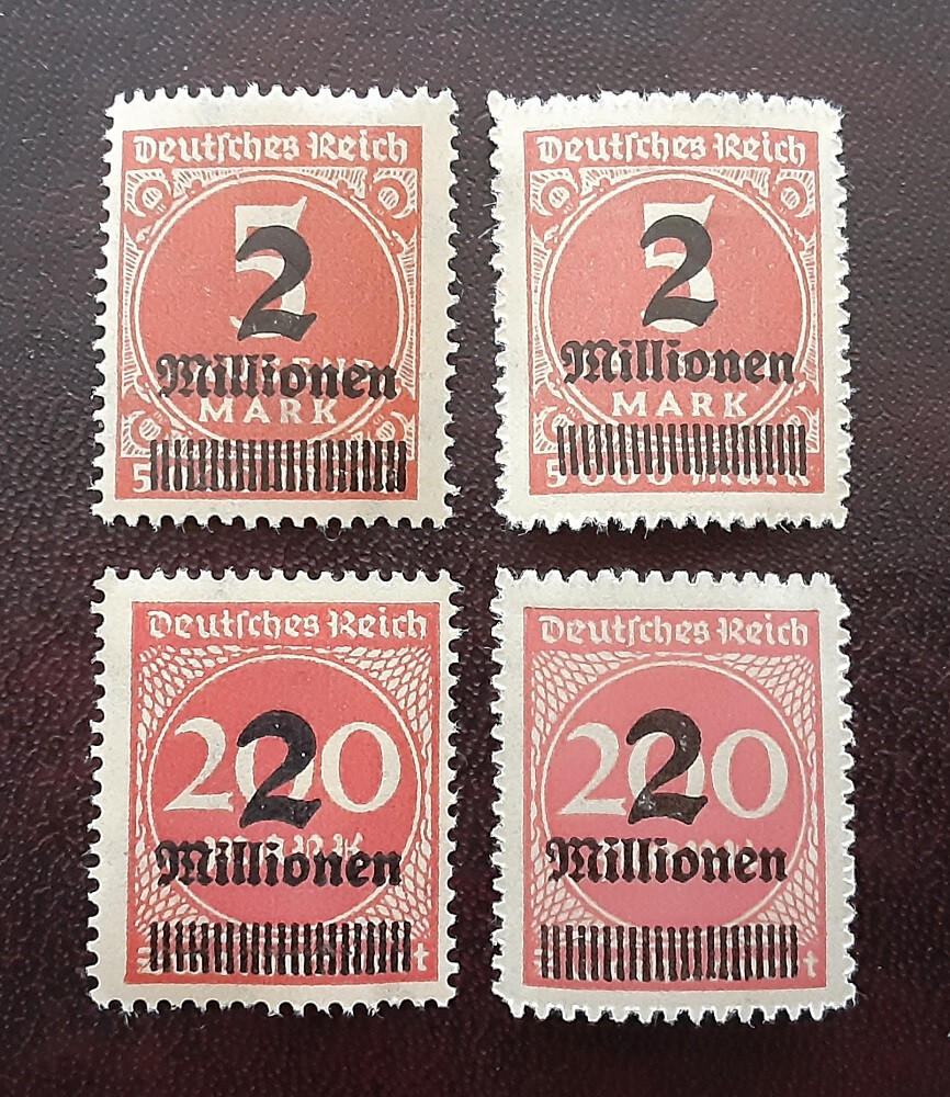 GERMANY Reich 1923 MNH Inflation Surcharges Comb & Rouletted Perforations 2794