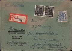 Germany Michel #943, 957 Hildescheim, 1948, registered