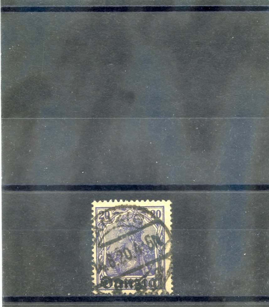 DANZIG Sc 4(MUI 4)F-VF USED 1920 20pf DARK VIOLET BLUE $12