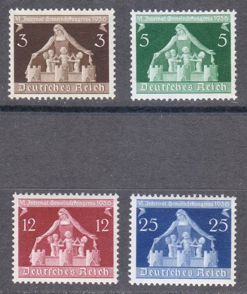 Germany 1936 MNH Mi 617-620 Sc 473-476 Congress of Municipalities / Castle **