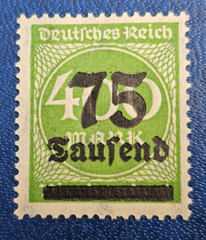 Stamp Germany Reich FREIMARKE 75 000 Mark 1923 Mi. Nr. 287 a [🇩🇪35973]