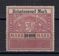 Germany Hyperinflation Revenue Stamp w/ overprint 1920s MNH