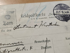WWI Feldpost Postcards 1914–1915 to Leutnant Hans Wentacke from Son Officer (5)