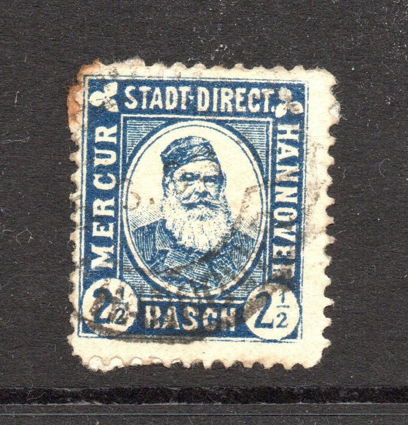 Hanover 1890s 2.5p Merfur Local Post Used / Left Side Sm Tear – S61179