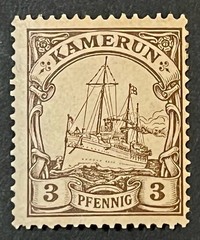 Travelstamps: Germany German Kamerun Stamps 3pf Kaiser’s Yacht mint OG H UnWMK