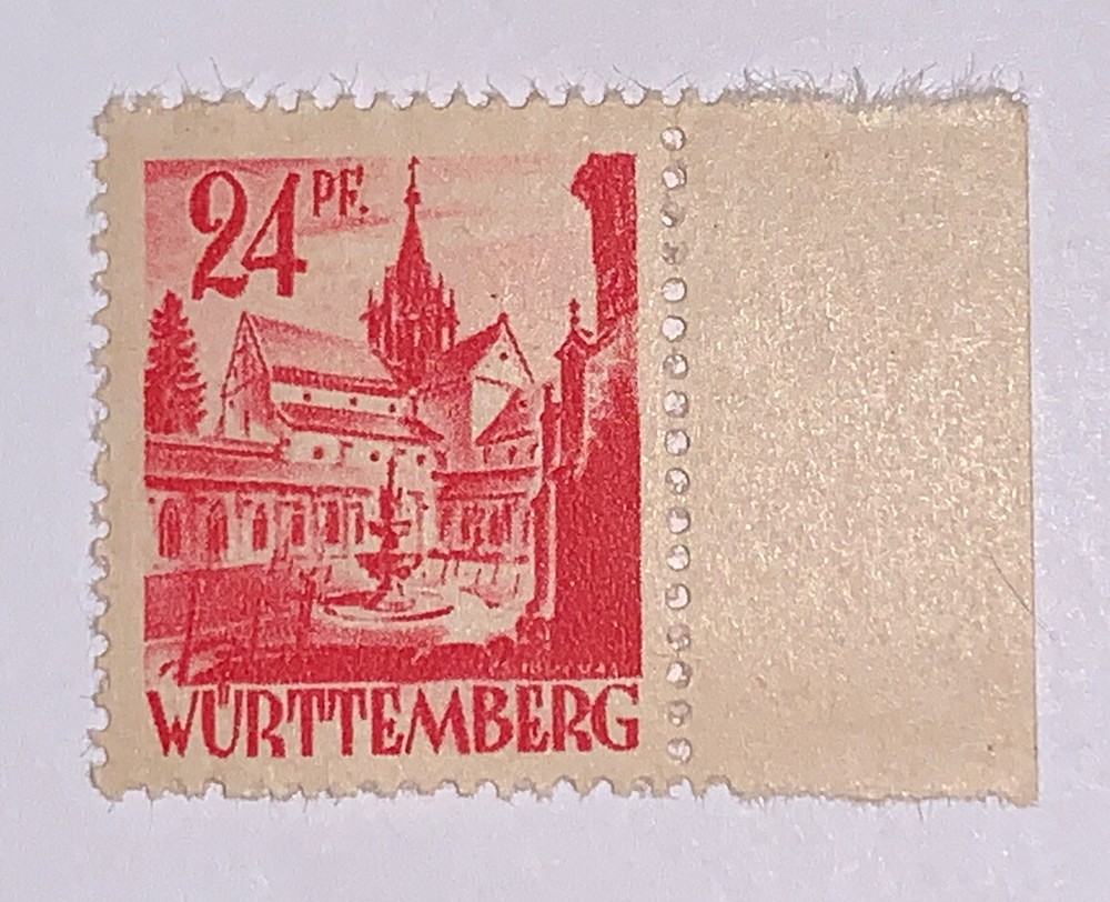 Travelstamps: Germany Wurttemberg Stamps Sg Fw8 24PF 1947 Mint OG NH