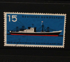 WEST GERMANY 1957 Merchant Shipping Day: Boats Ships 15pf. Set of 1. USED SG1183
