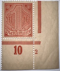 Travelstamps: 1920 Germany Stamps Scott #010 Weimar Republic, 1 Mark, MOGNH.
