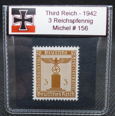 Nazi Germany Third Reich Eagle Stamp 1942 WW2 Issue Reichspfennig Rare Artifact