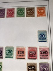 GERMANY ~several (82) German Reich ~ Saufend Stamps ~ c.1920’s Full Page 2 Side
