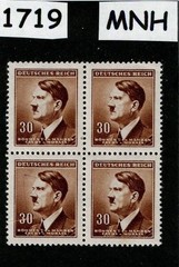 MNH stamp block Sc #63 Adolf Hitler 1942 WWII during German Occupation #1719
