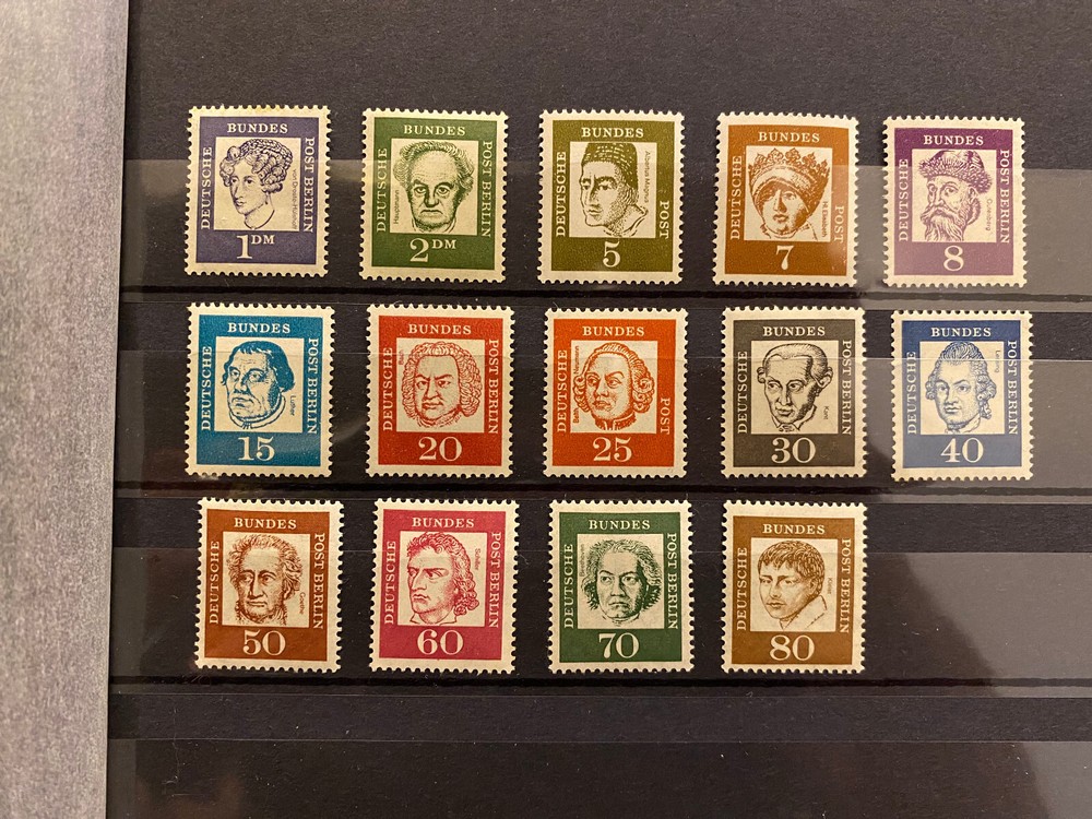 GERMANY- BERLIN – 1961 famous men 14 stamps MNH