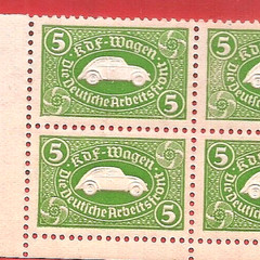 1938 Nazi Germany embossed KDF WAGEN VW Volkswagen 3rd Reich saving stamps MNH P