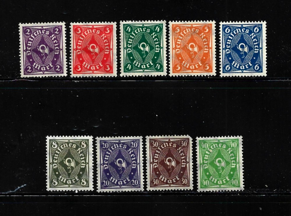 Germany Stamp Scott- # 185-193-Mint/VLH-OG- 1922-23